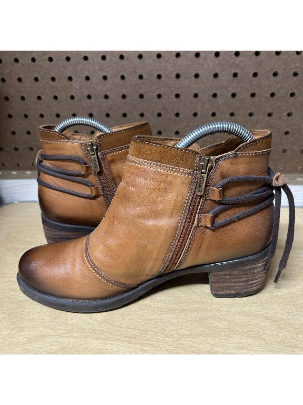 PIKOLINOS Le Mans Brown Leather Boots Size 38 Womens Side Zipper - Picture 6 of 9